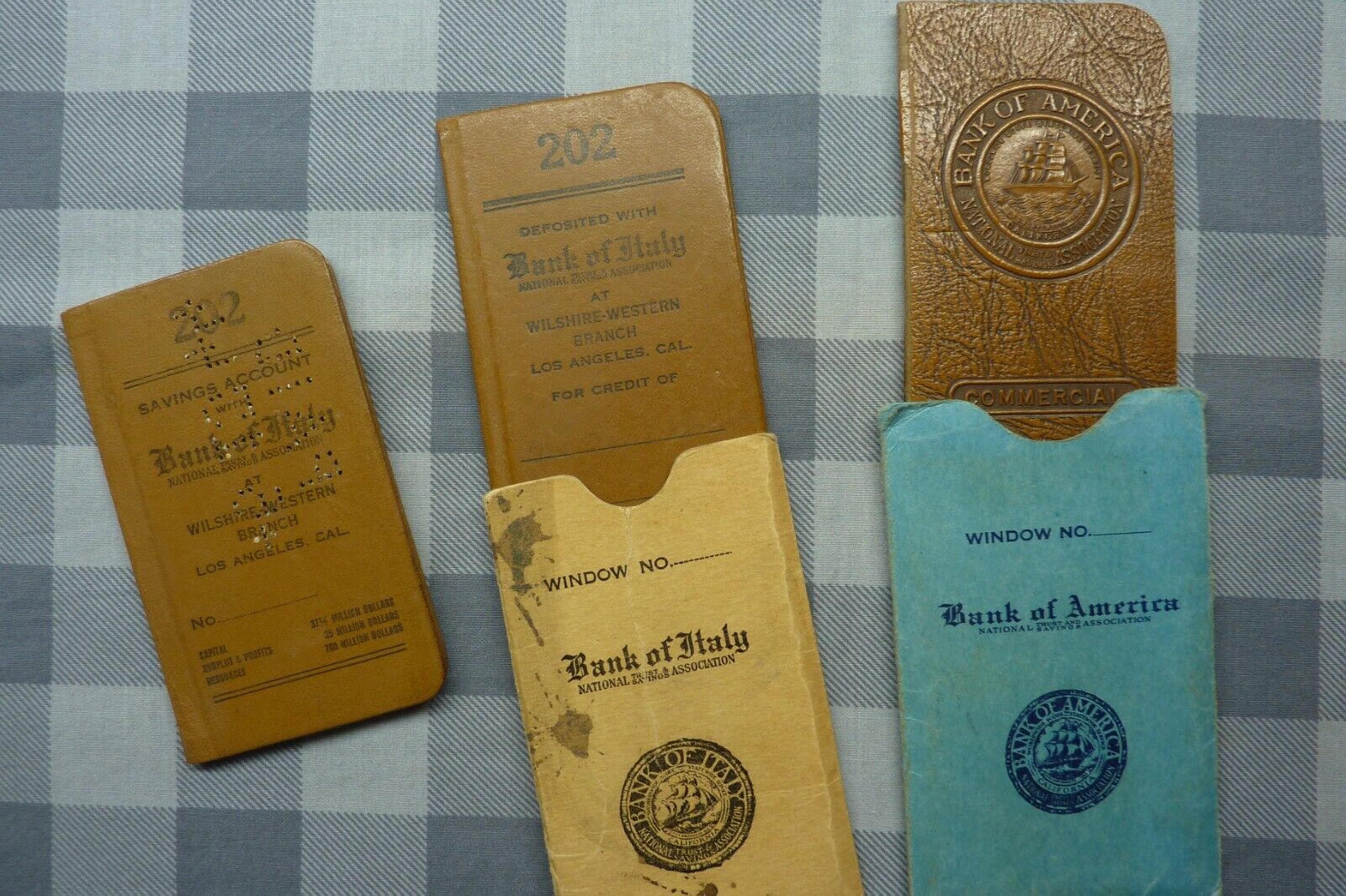 1928-29 BANK OF ITALY BANK BOOKS Los Angeles, CA with Bonus 1936 Bank of America