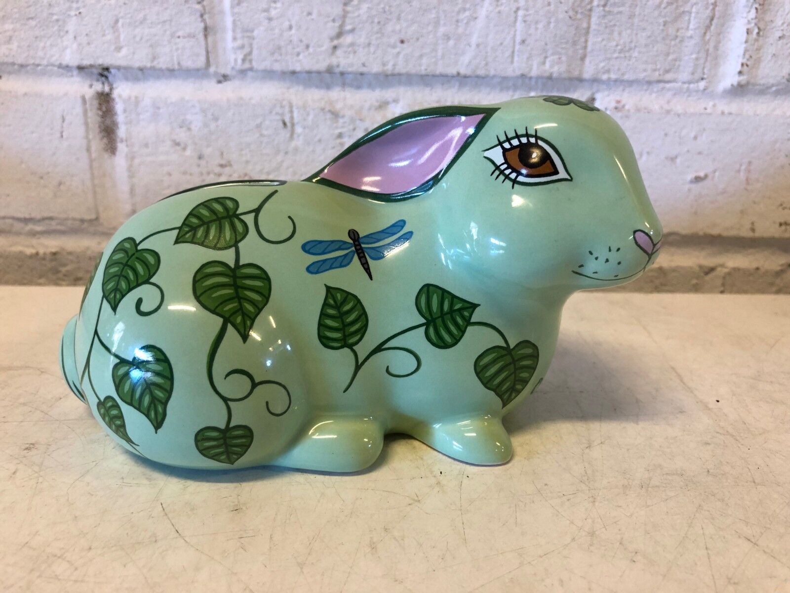 Lynn Chase Porcelain Forest Friends Rabbit Bunny Coin Bank