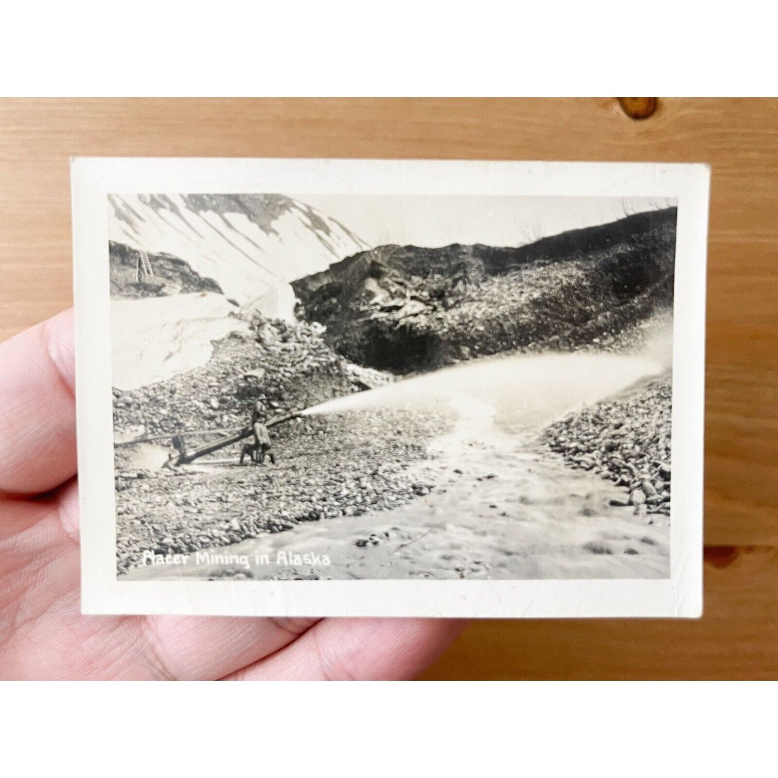 Vintage 1930s Black and White Placer Mining in Alaska Photo