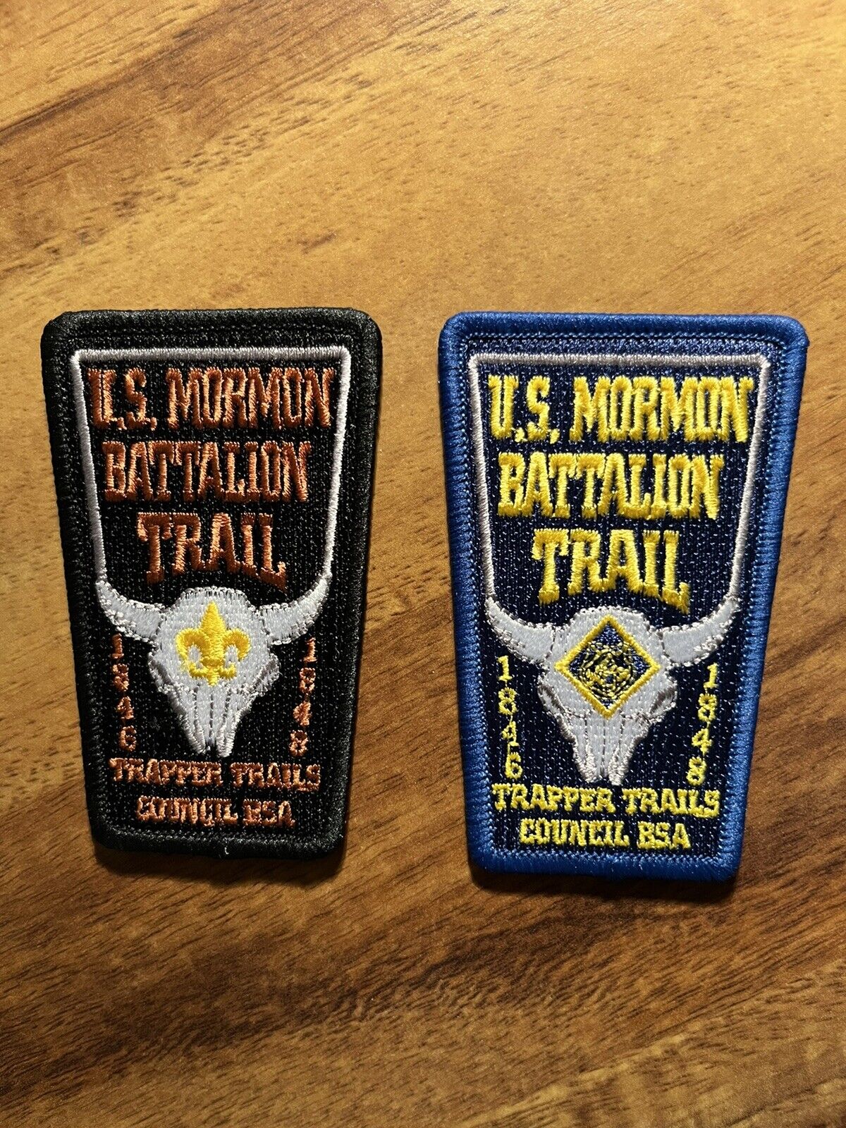 LDS-US Mormon Battalion Trapper Trails Council BSA Patch Set of 2