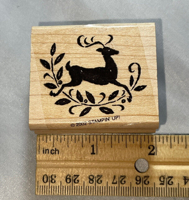 Vintage Rubber Wood Stamp 2002 Stampin UP Reindeer
