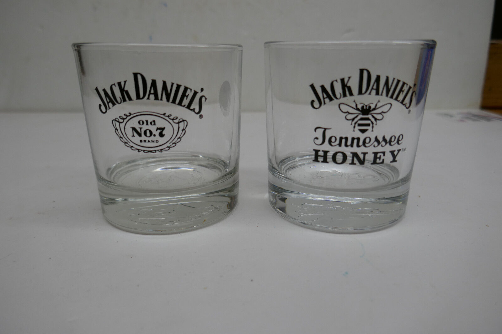 Vintage Jack Daniels 0ld no 7 & Tennesee Honey Rocks Glass Super Nice Condition