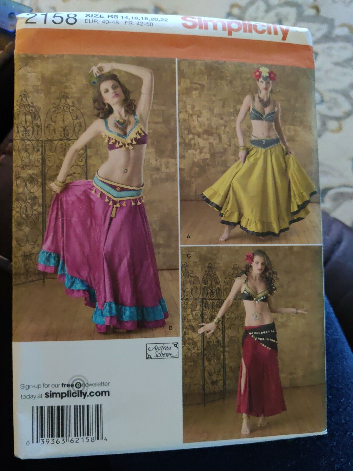 Simplicity Pattern #2158  MISSES DANCE COSTUMES EXOTIC DANCING Sizes 14-22 New