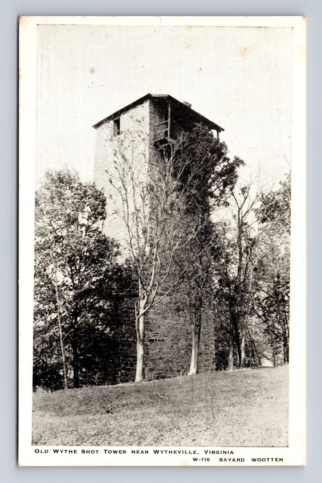 Wytheville VA-Virginia, Old Wythe Shot Tower, Antique, Vintage Souvenir Postcard