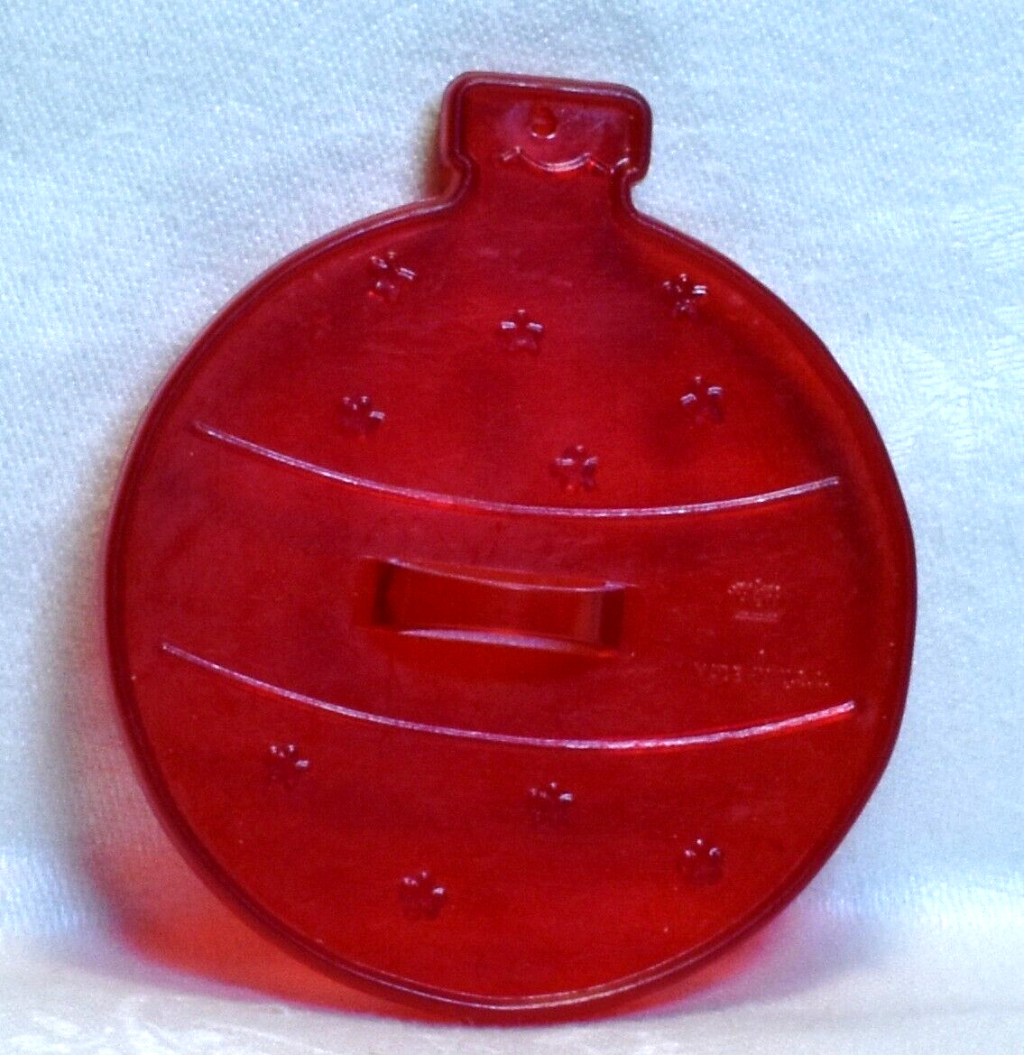 HRM Vintage Red Plastic Cookie Cutter - Ball Ornament Christmas Tree Bulb