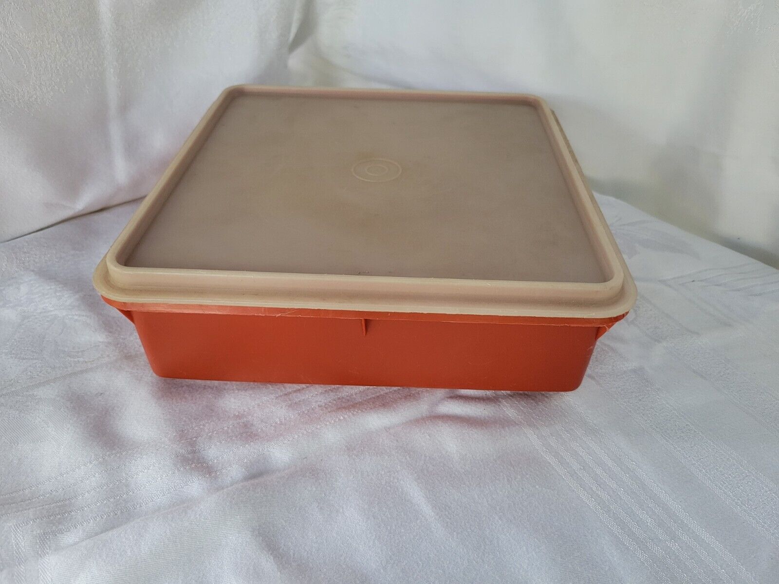 Vintage Tupperware Container Red Square