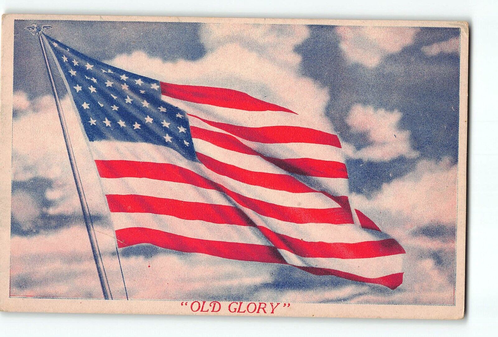 Old Vintage Postcard of US Flag Old Glory 48 Star Flag