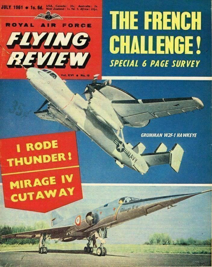 RAF FLYING REVIEW Magazine July 1961 HAWKER FURY color 3-Views Endsleigh Castle