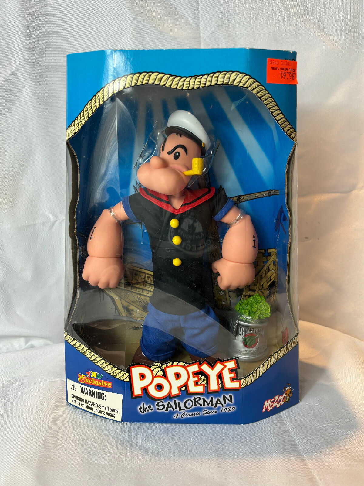 2001 Mezco Toyz POPEYE The Sailor Man Doll Toy Figure FACTORY SEALED In Box