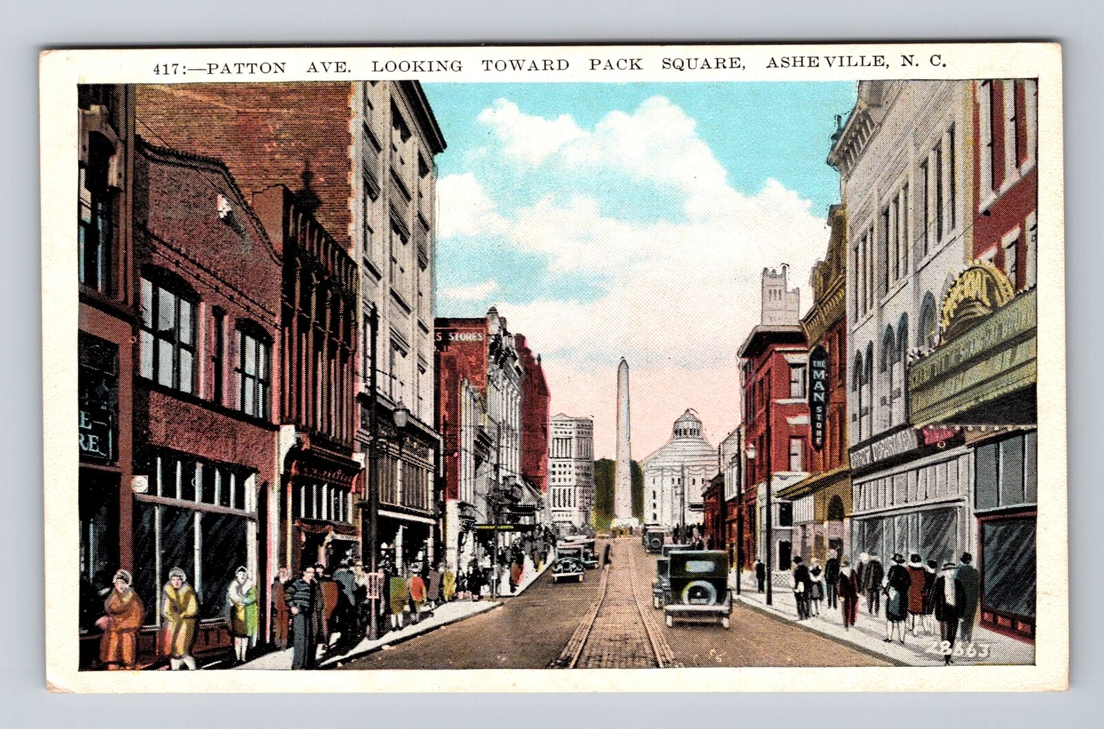 Asheville NC-North Carolina, Patton Avenue, Advertisement, Vintage Postcard