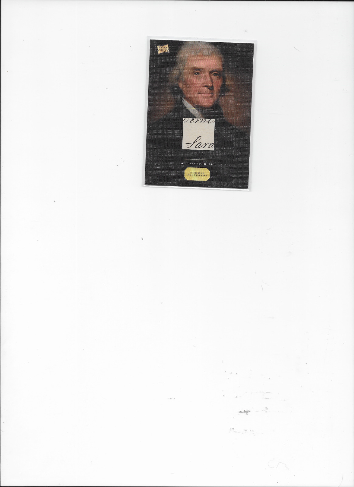 THOMAS JEFFERSON 2023 PIECES OF THE PAST AUTHENTIC HANDWRITING RELIC #CANVAS-TJ