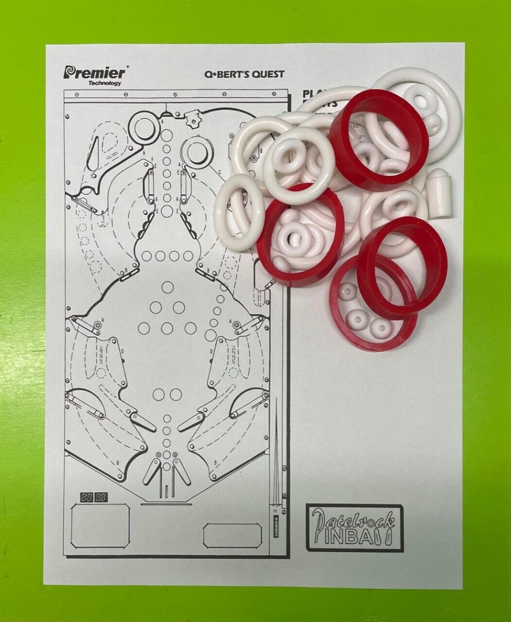 Gottlieb / Premier Q Bert\'s Quest pinball SILICONE / RUBBER ring kit