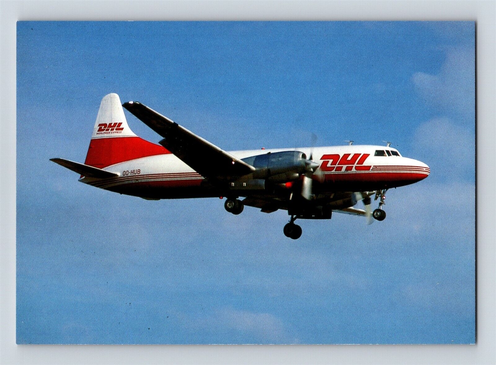 Aviation Airplane Postcard DHL Worldwide Express Airlines Convair 580 G16