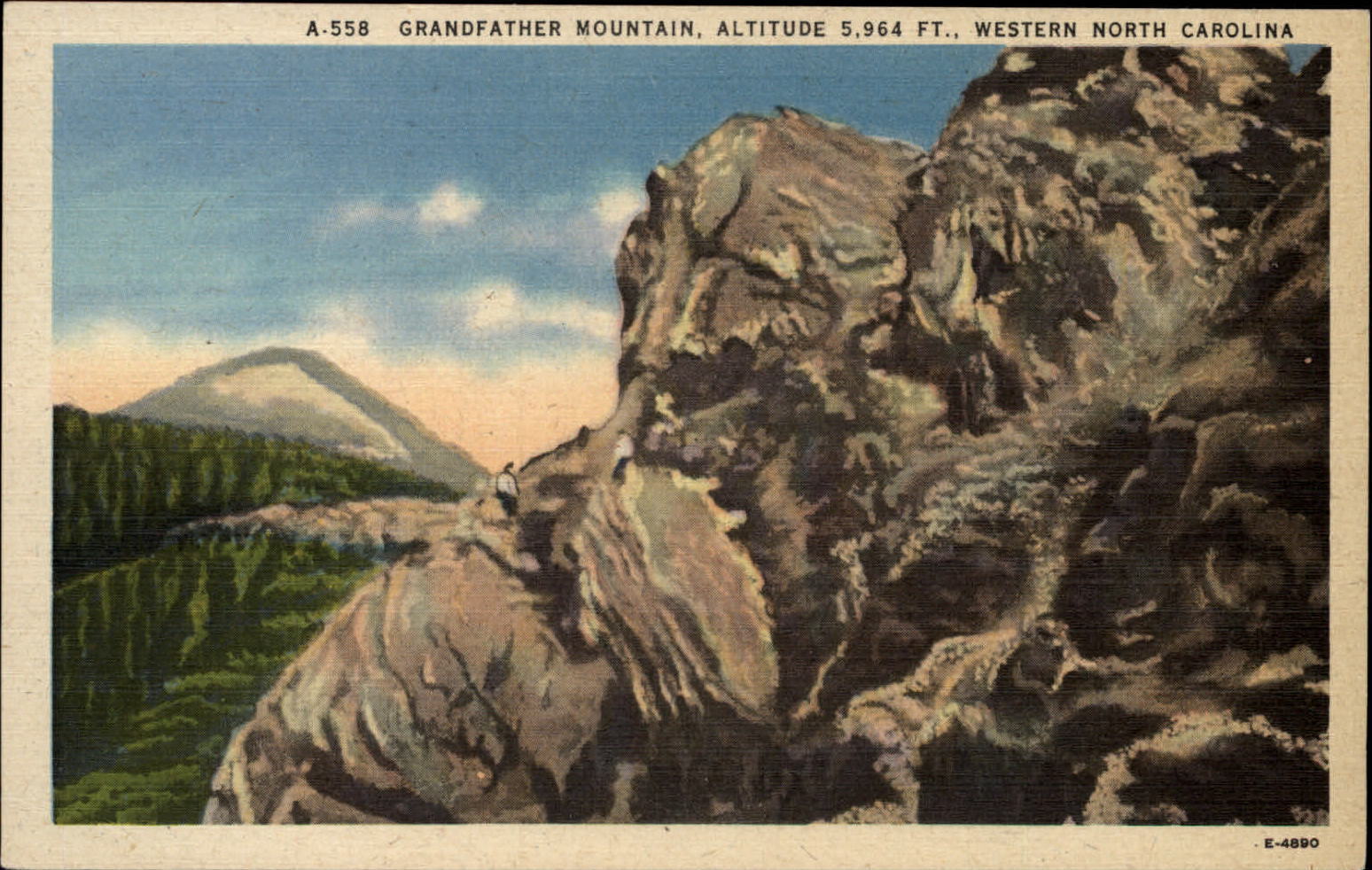 Grandfather Mountain Western North Carolina ~ postcard sku795