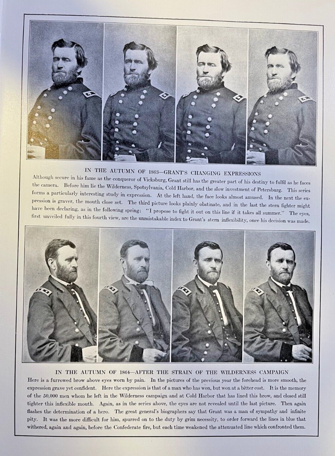 1912 Vintage Illustration General Ulysses S Grant Eight Pictures From 1863