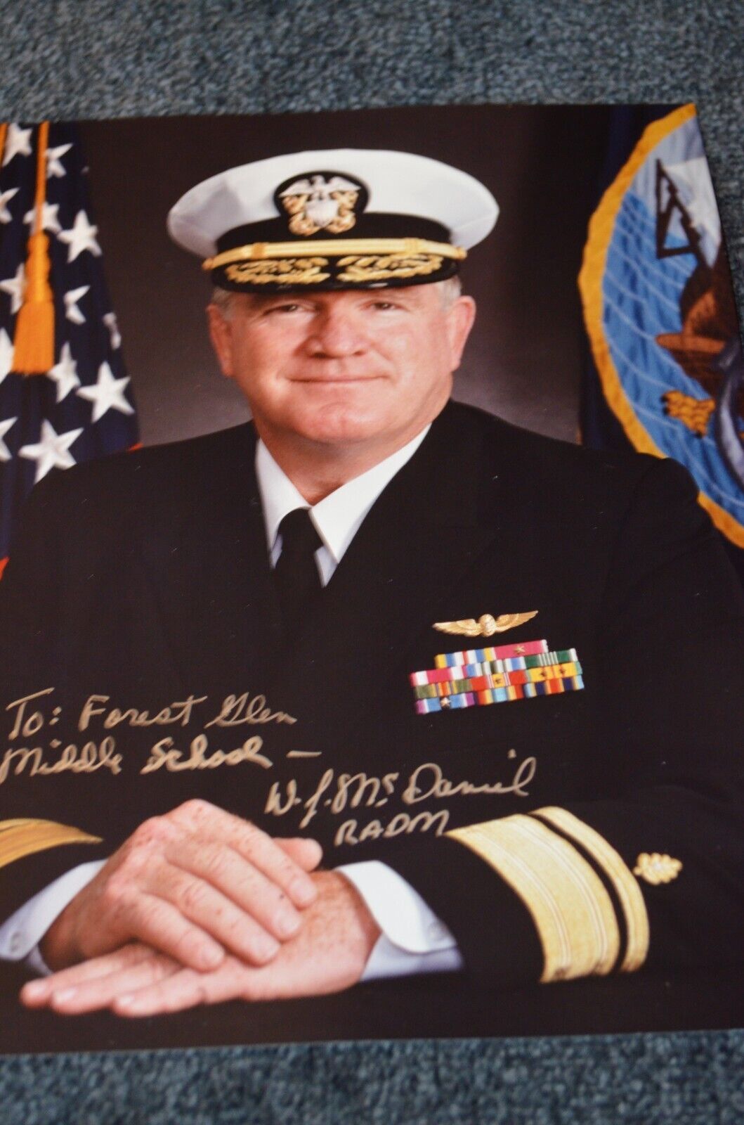 Admiral William McDaniel Signed 8x10 Photo - Navy Medical Center