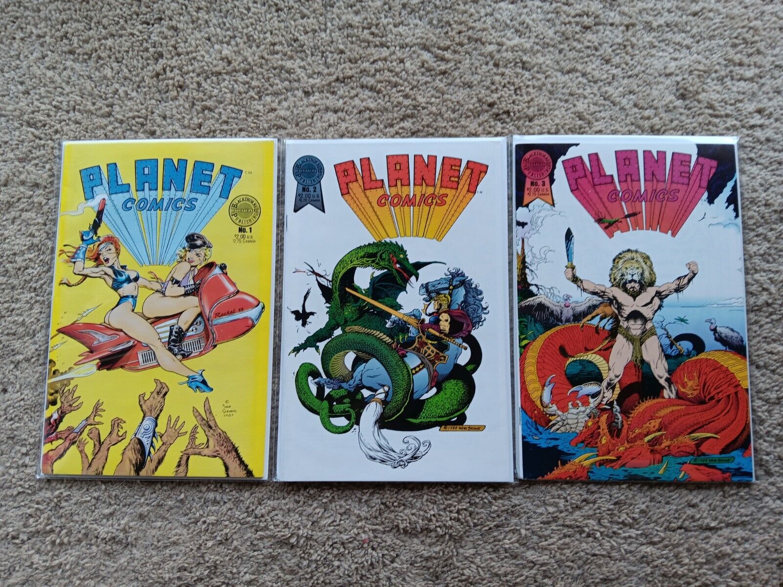 Planet Comics #1 ,2,3- Dave Stevens - Blackthorne Publishing  1988 High Grade
