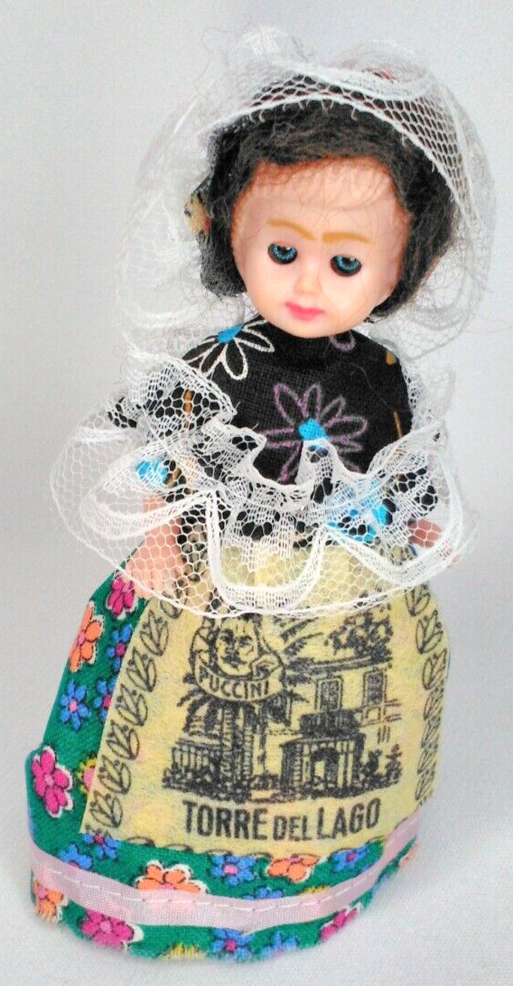 Torre Del Lago Celluloid Doll Mid-Century Souvenir Made in Italy