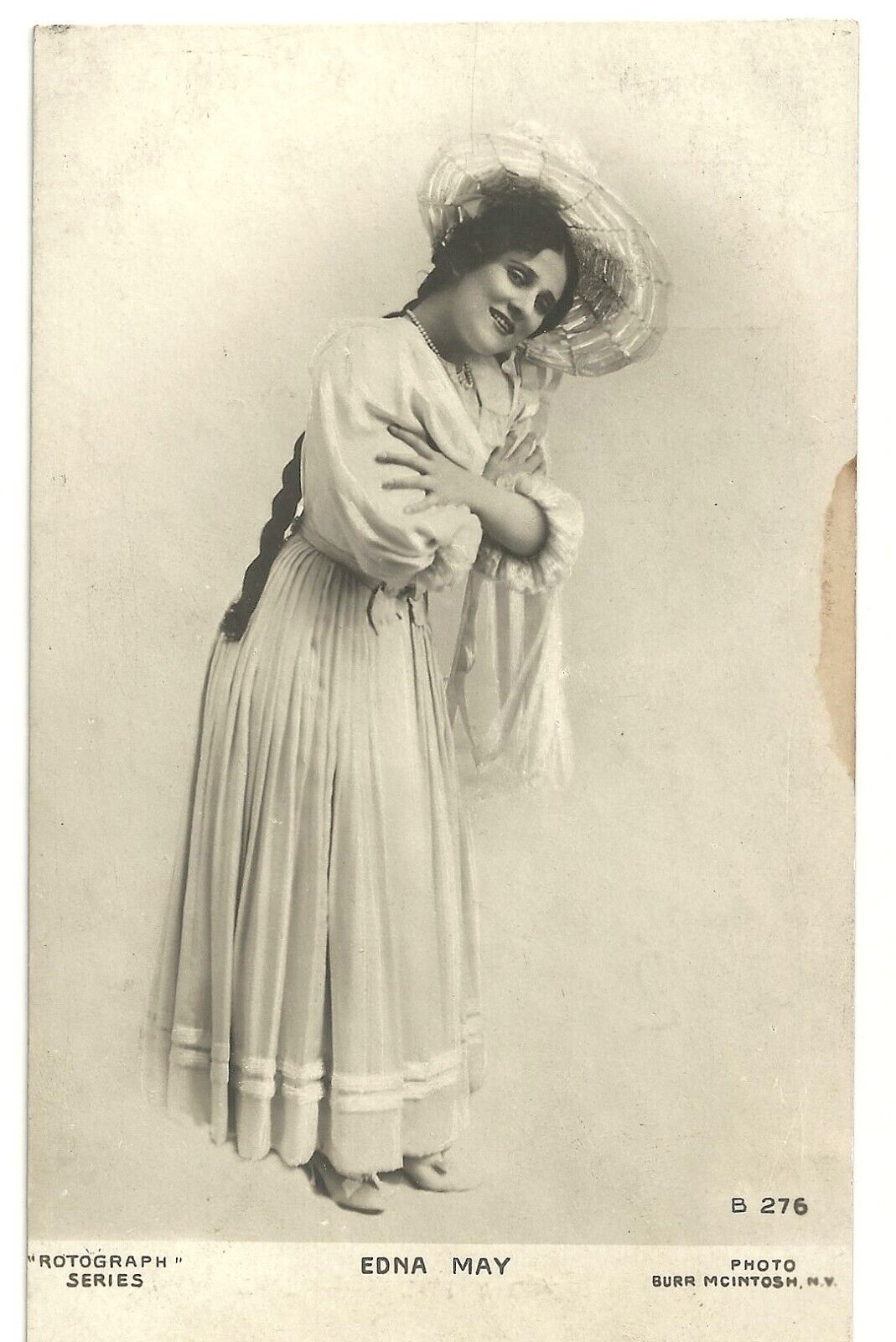 Edna May 1900 RPPC Photo Postcard B 276 Actress Singer Rotograph VTG