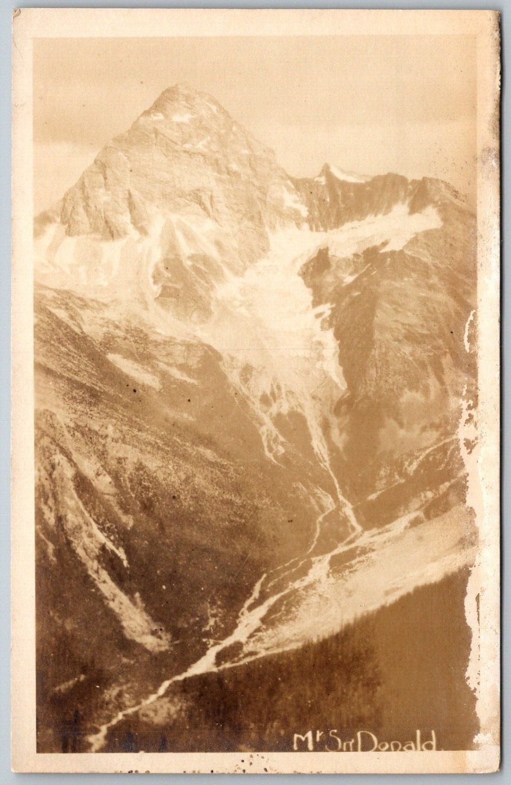 Glacier British Columbia Canada 1930s RPPC Real Photo Postcard Mount Sir Donald