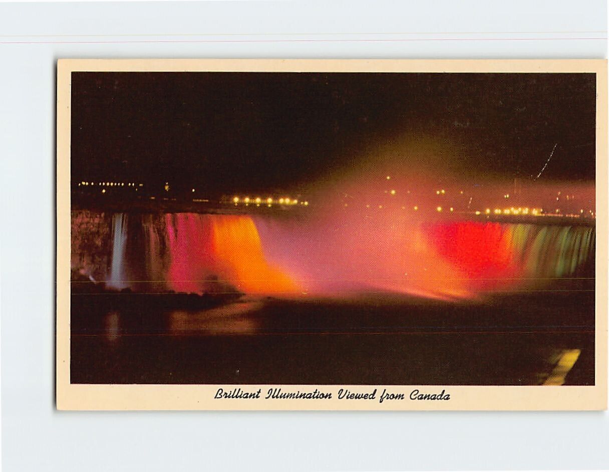 Postcard Illuminated Niagara Falls North America