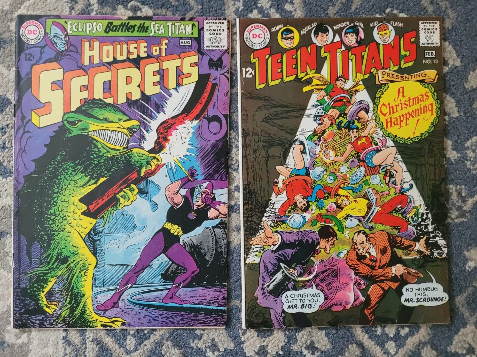 House Of Secrets & Teen Titans Silver Age Comic Lot Classic Christmas Cover