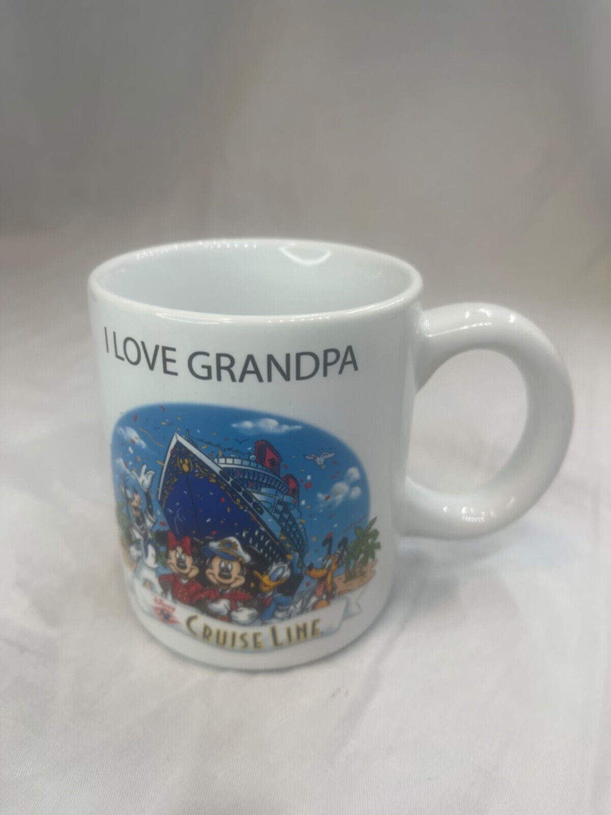 Disney Cruise Line Grandpa Mug Mickey Minnie Mouse Donald Goofy Coffee Cup