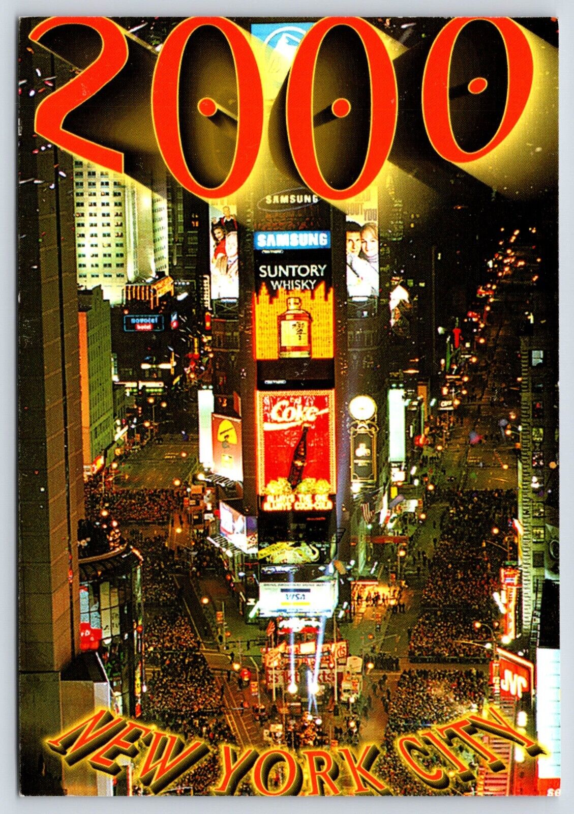 New York 2000 New York City New Years Eve Vintage Postcard Continental