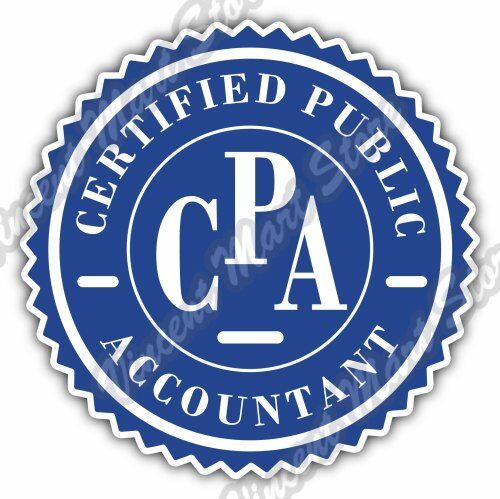 CPA Certified Public Accountant Tax Return Car Bumper Vinyl Sticker Decal 4.6