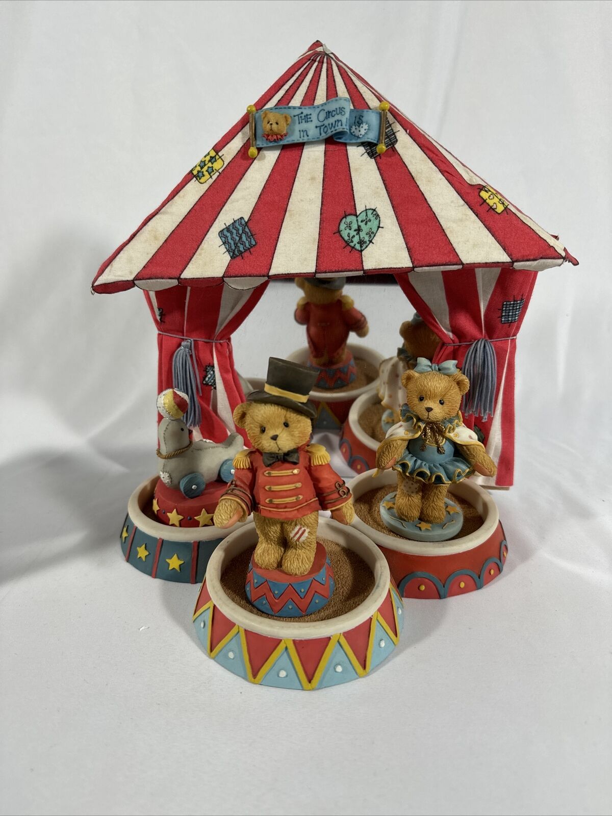 Cherished Teddies Circus Display (no box) with Seal, Claudia, Bruno (box) 1995