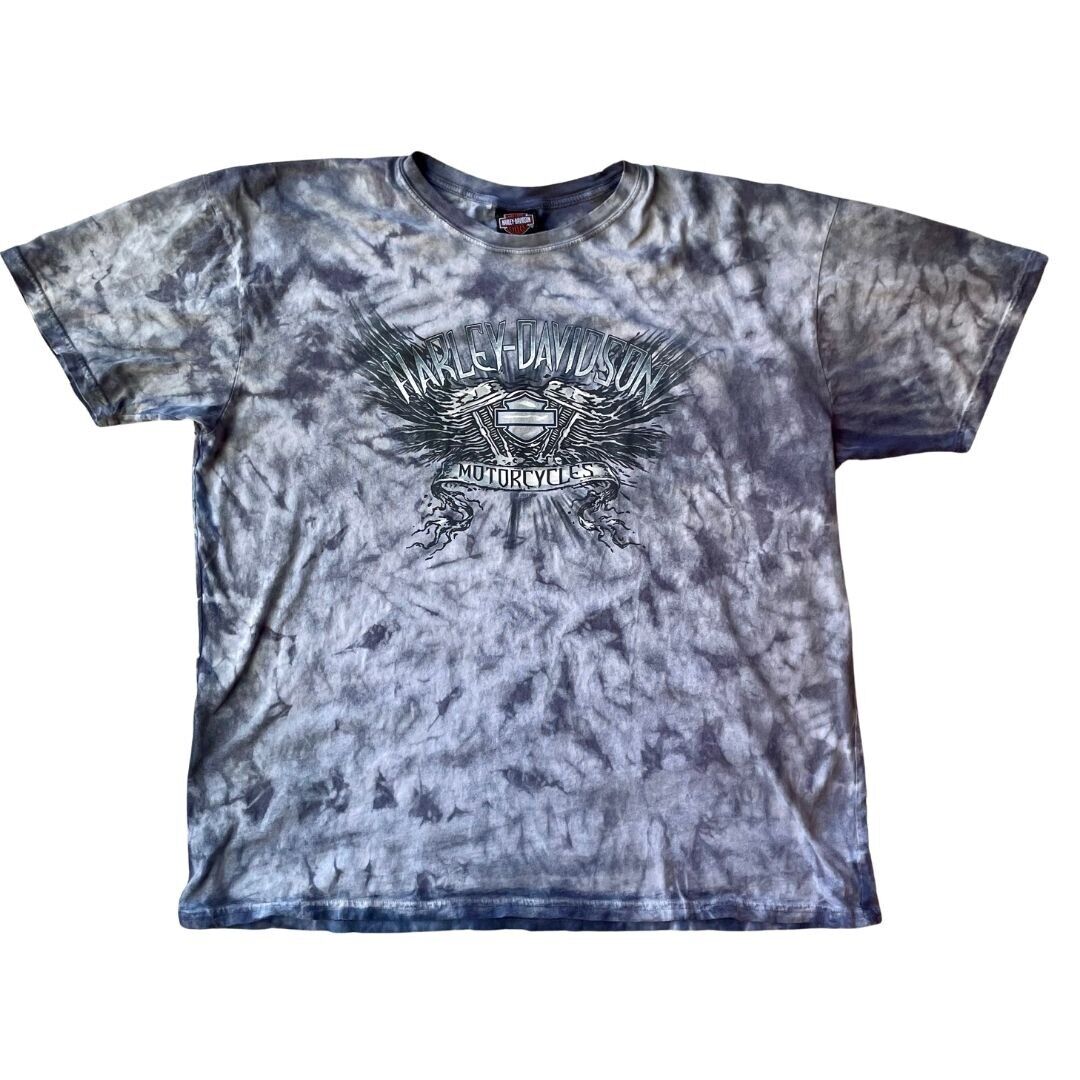 Harley Davidson Mens Short Sleeve Gray Graphic T-shirt Size 2XL 100% Cotton