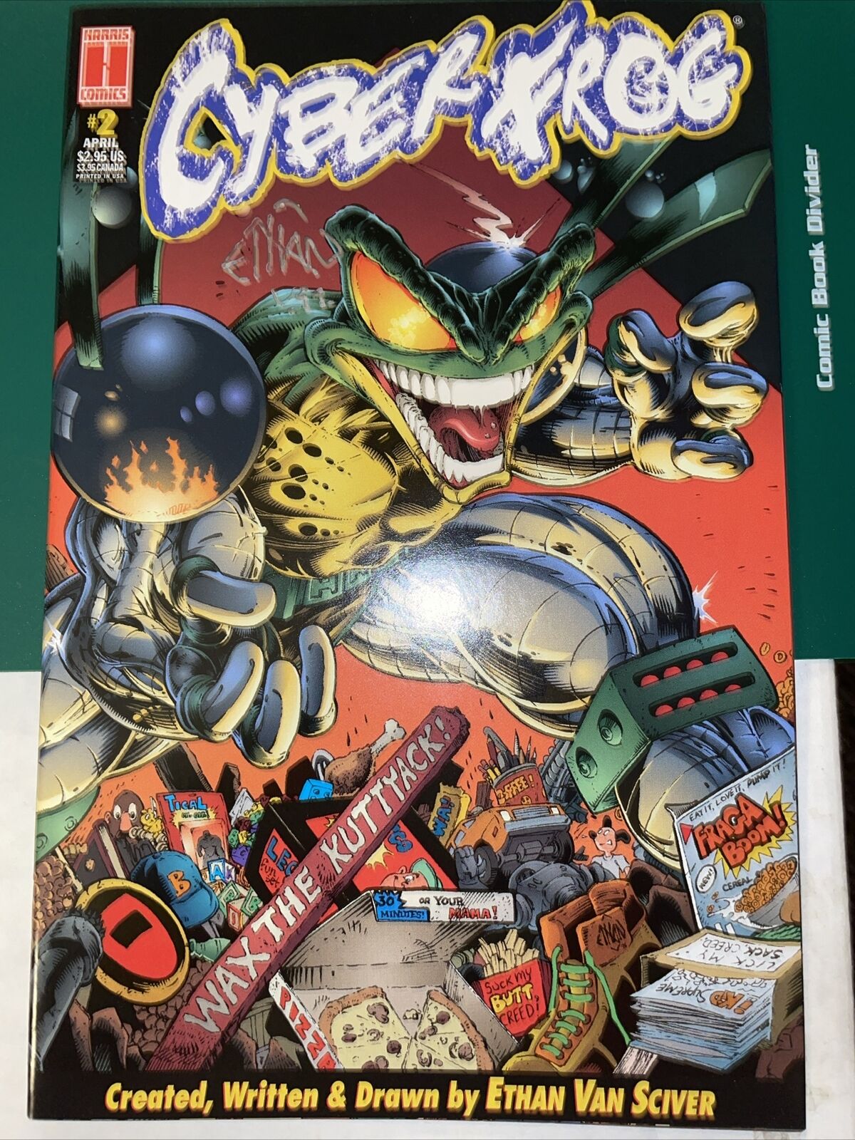 Cyberfrog #2 1996 Harris Comics NM- Signed By Ethan Van Sciver