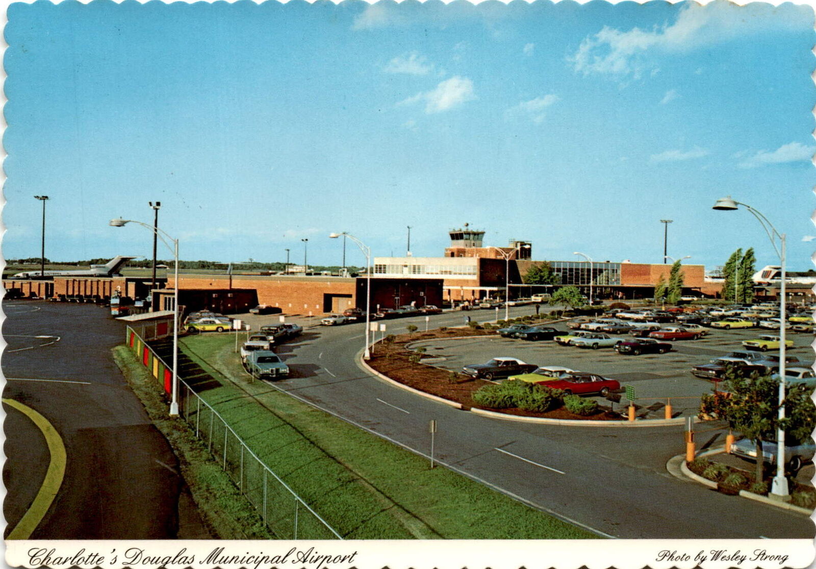 Charlotte's Douglas Municipal Airport, South, travelers, businesses, Postcard
