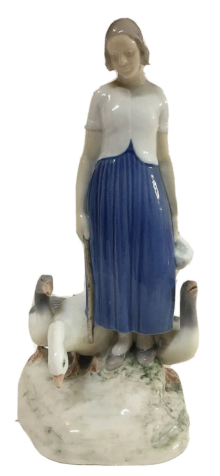 ROYAL COPENHAGEN Figurine GIRL GEESE Vintage B&G Bing Grondahl #2254 Axel Locher
