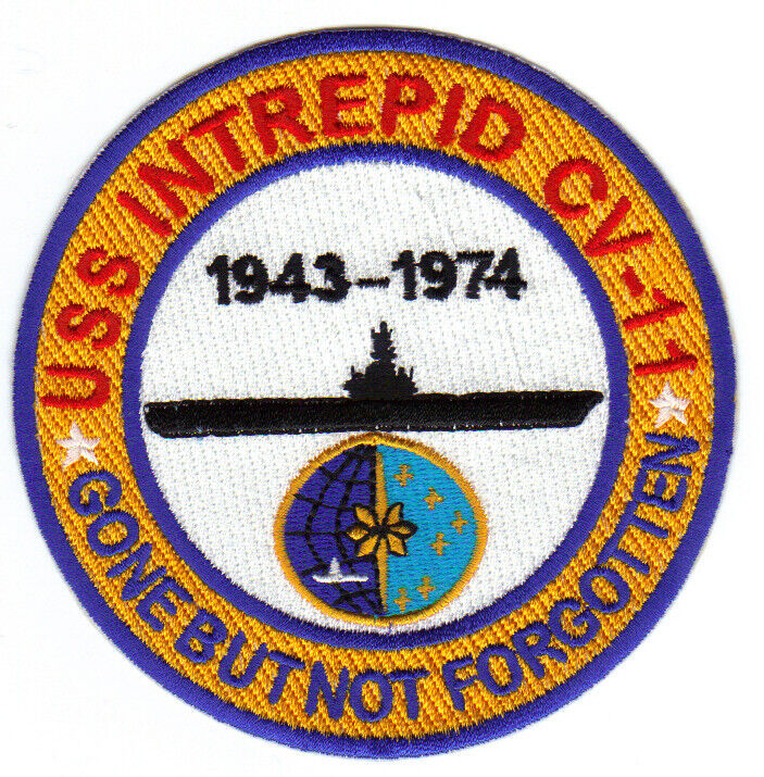 US NAVY SHIP PATCH, USS INTREPID CV-11, 1943-1974                Y  