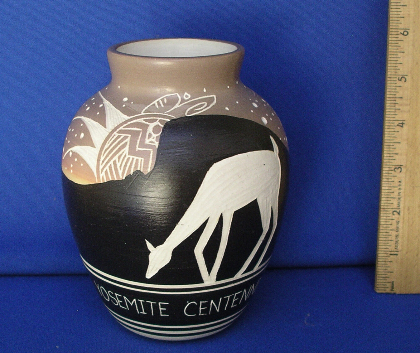 Yosemite Centennial Navajo Pottery Hozoni Vase Signed Doris 6” Native American