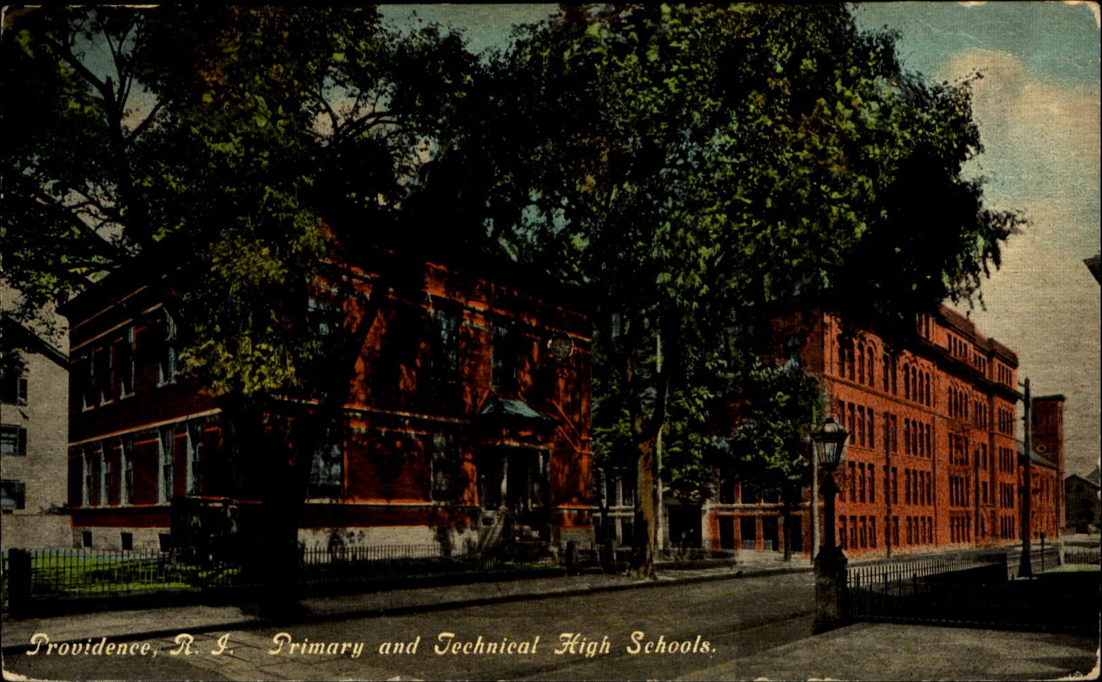 Primary and Technical High Schools ~ Providence Rhode Island RI ~ mailed 1912