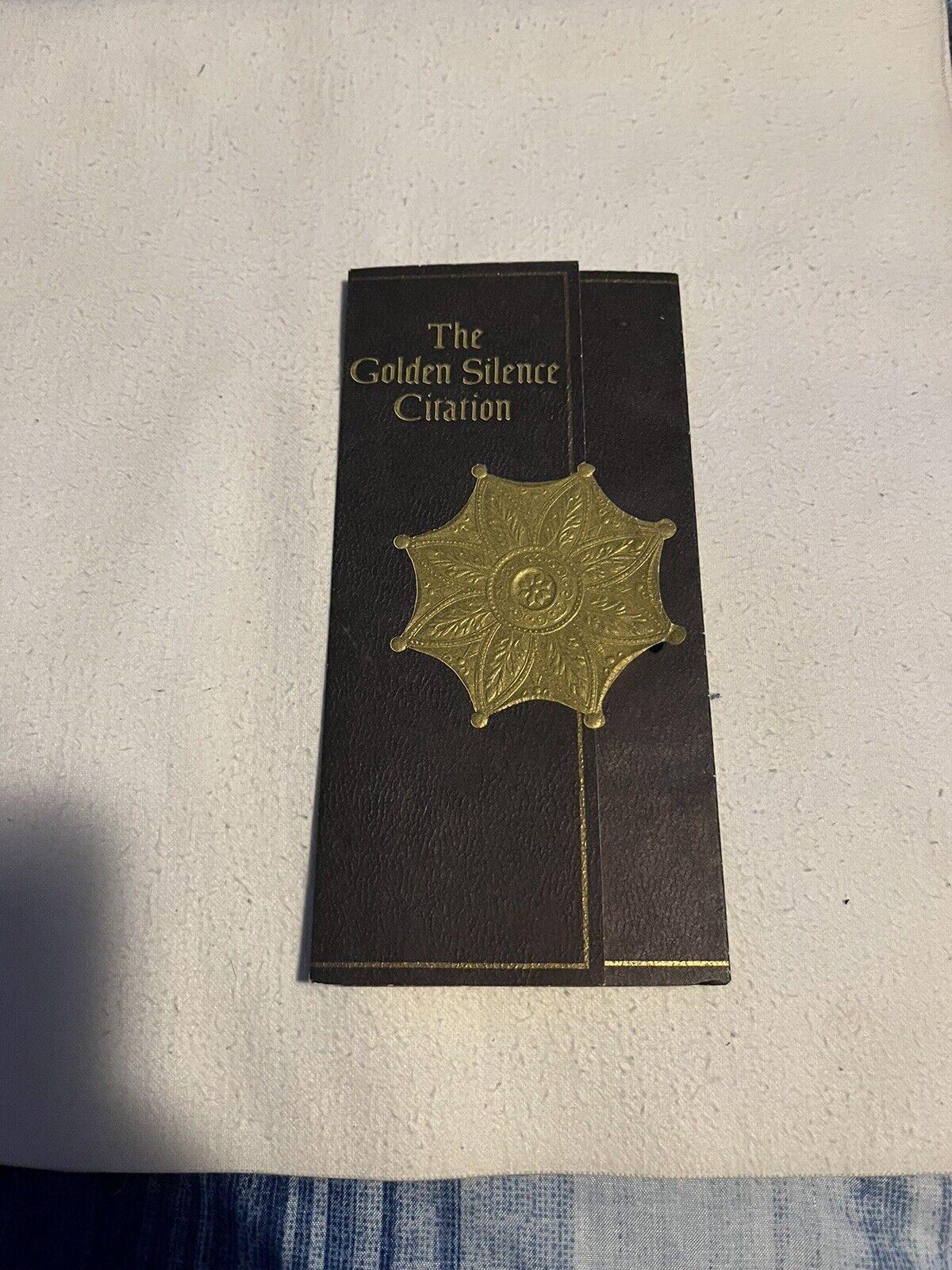 Vintage Hallmark The Golden Silence Citation Greeting Card Certificate