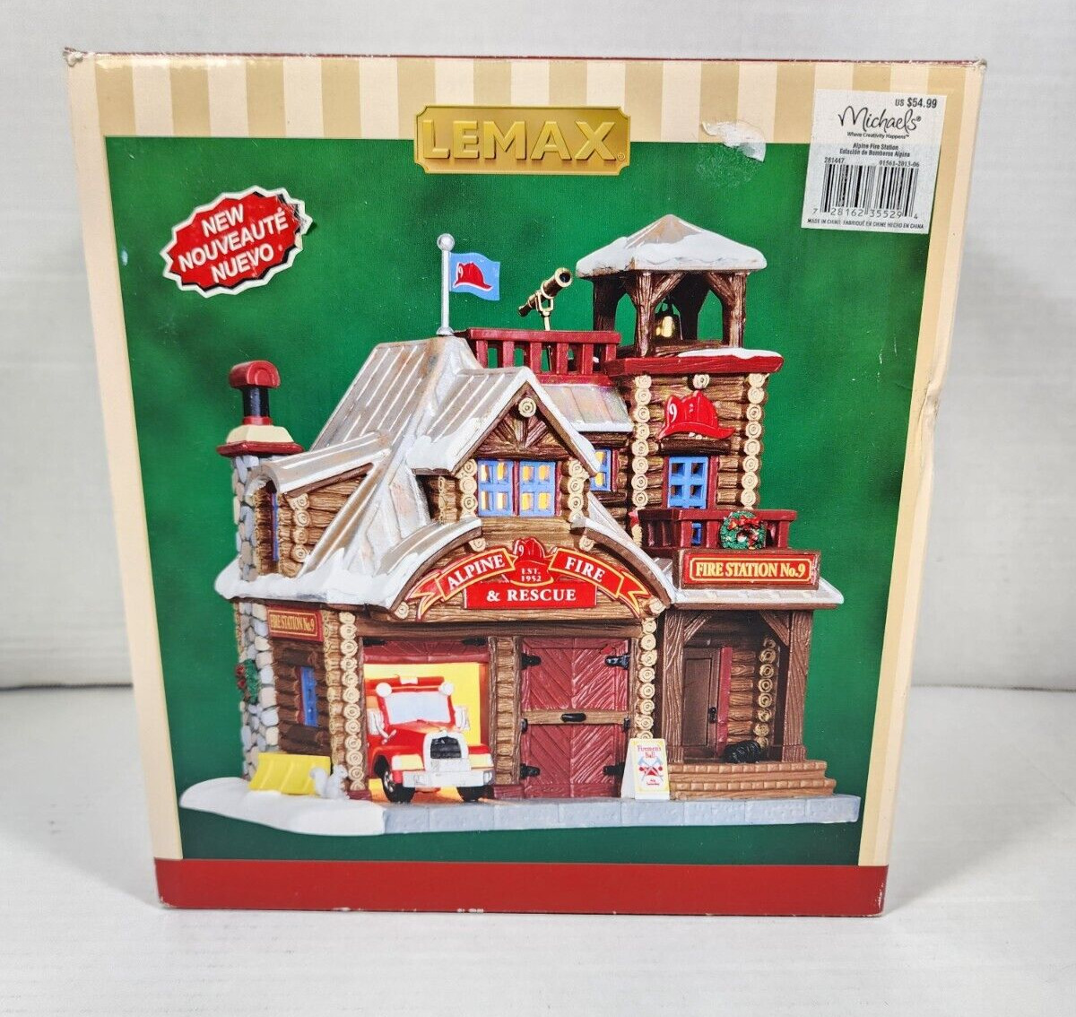 Lemax Alpine Fire & Rescue Station In Box Lighted Christmas Village Building