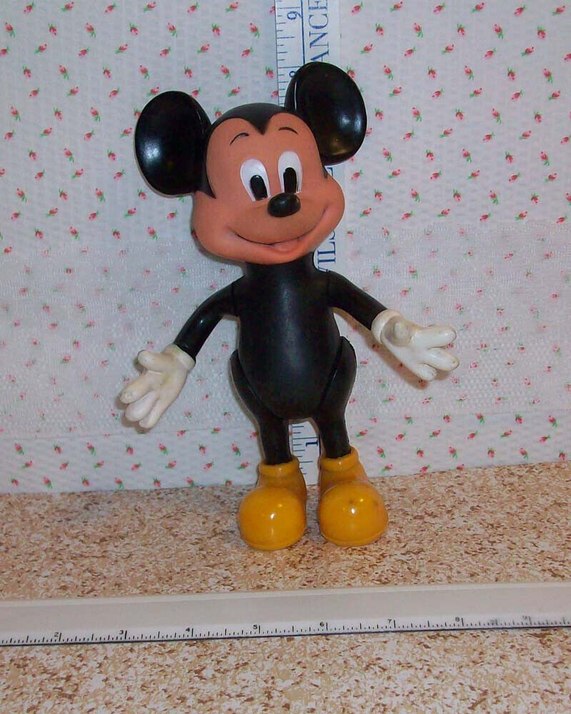 Vintage 1979 Mickey Mouse Plastic Figure Hong Kong 8” Disney
