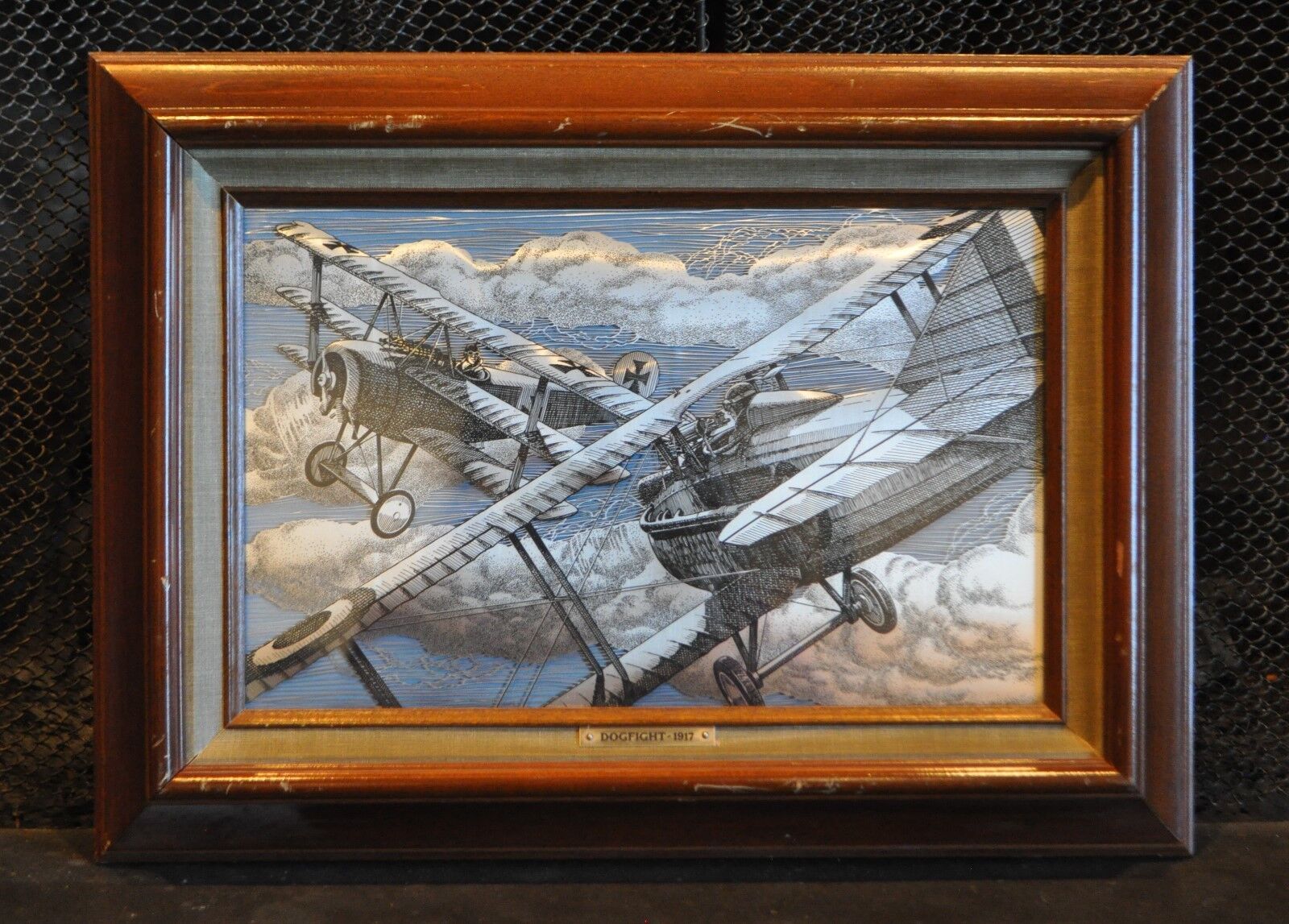 Dogfight 1917 WWI - Lmtd Ed Etched Sterling Franklin Mint - HD2 Fighter Planes