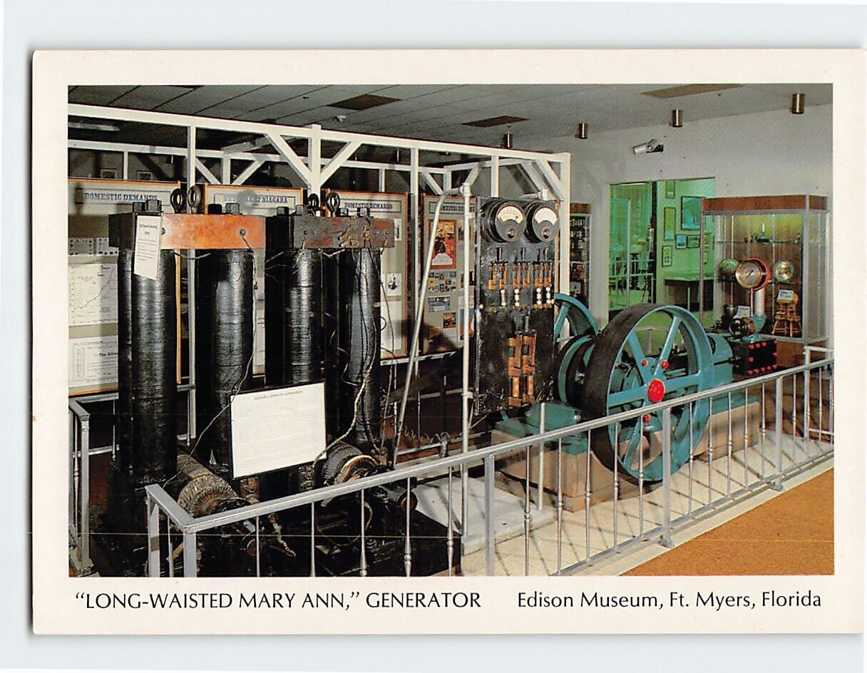 Postcard Long Wasted Mary Ann Generator Edison Museum Fort Myers Florida USA