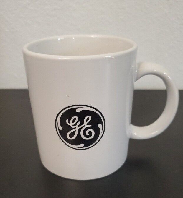 Vtg General Electric Mug Ge Logo Black Coffee Jack Welch 10 Oz