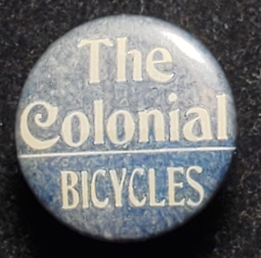 VTG ~The Colonial Bicycles~ Whitehead & Hoag ~Bicycle Lapel Button~our # t3634