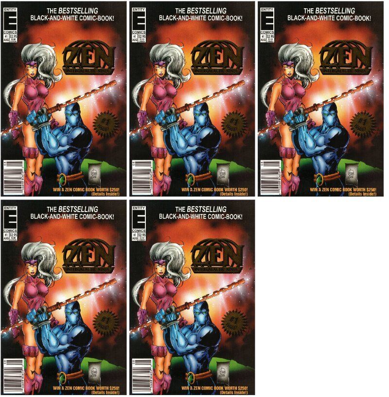 Zen Intergalactic Ninja #1 Newsstand Cover (1993) Entity Comics - 5 Comics