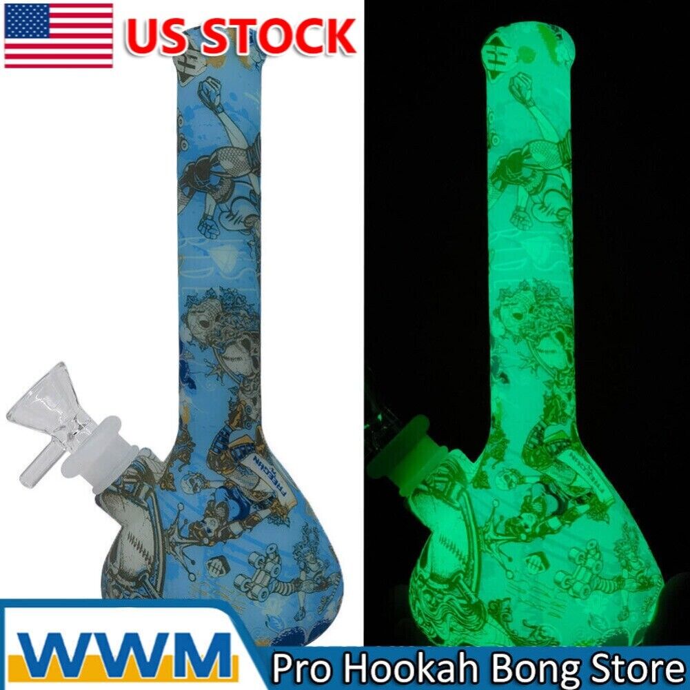 7 inch Hookah Silicone Bong Smoking Water Pipe Bong Bubbler with 14mm Bowl