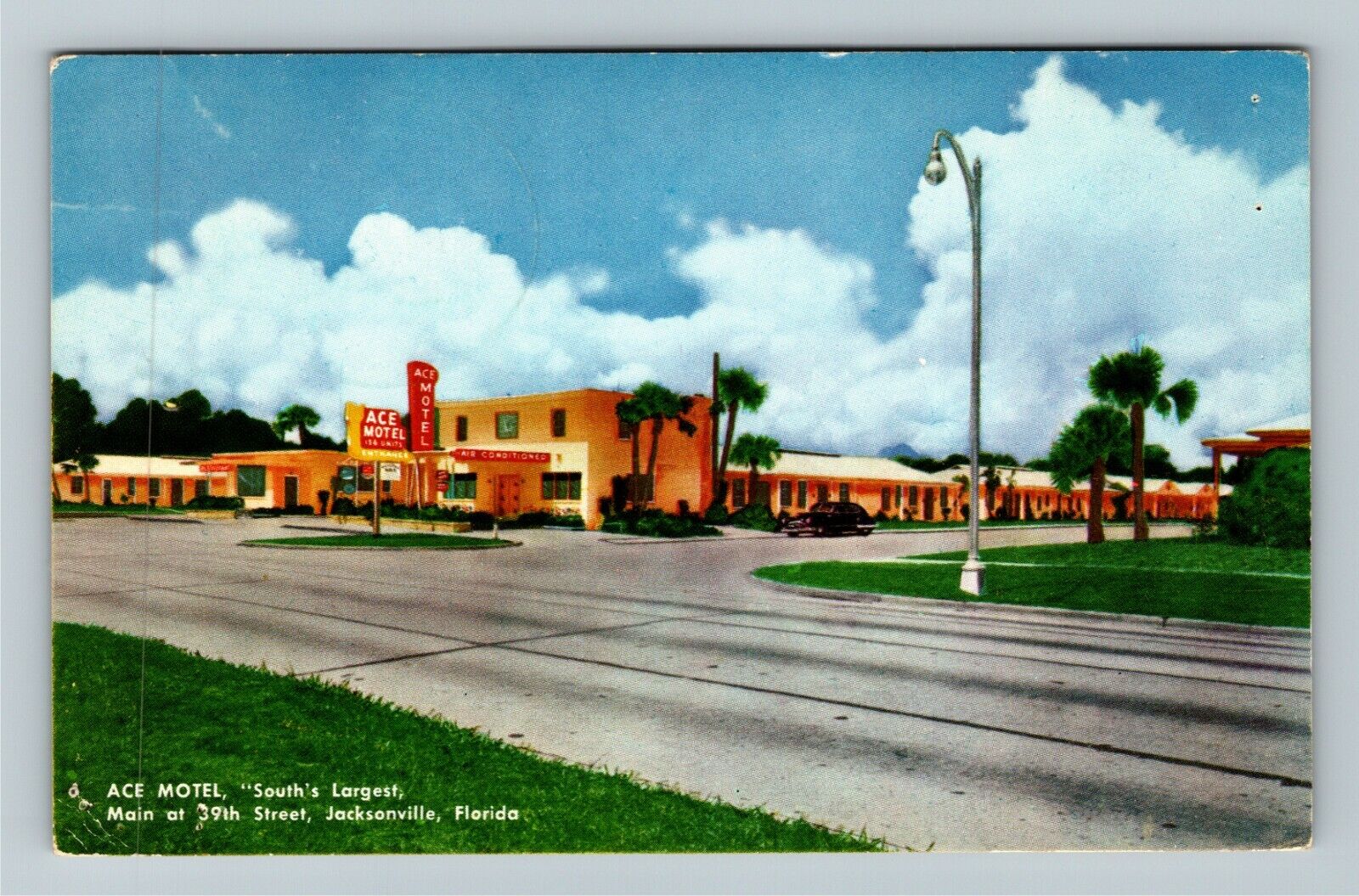 Jacksonville FL-Florida, Ace Motel, Advertisment, c1954 Vintage Postcard