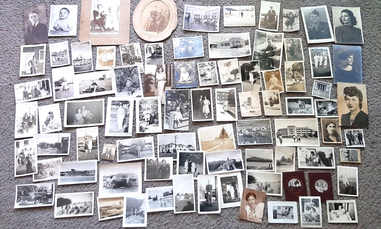 Estate find, Lot of 80 Antique/ Vintage Photos. As found.