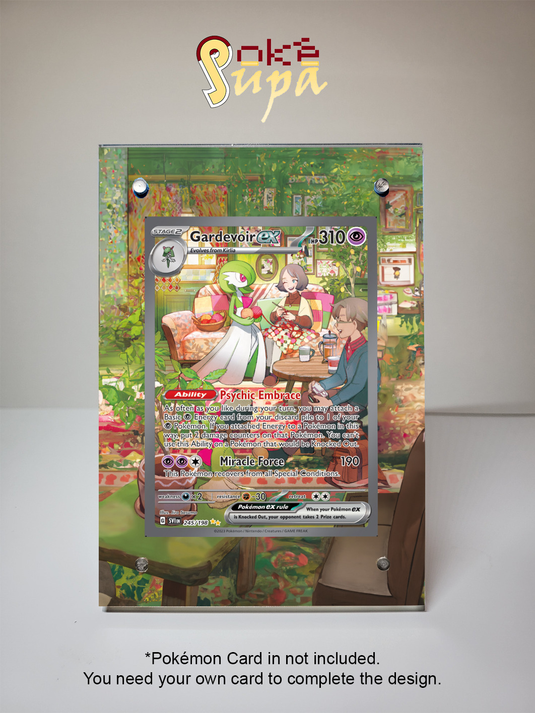 Gardevoir 245/198 - Pokémon S&V - Magnetic Card Case + Artwork + Stand