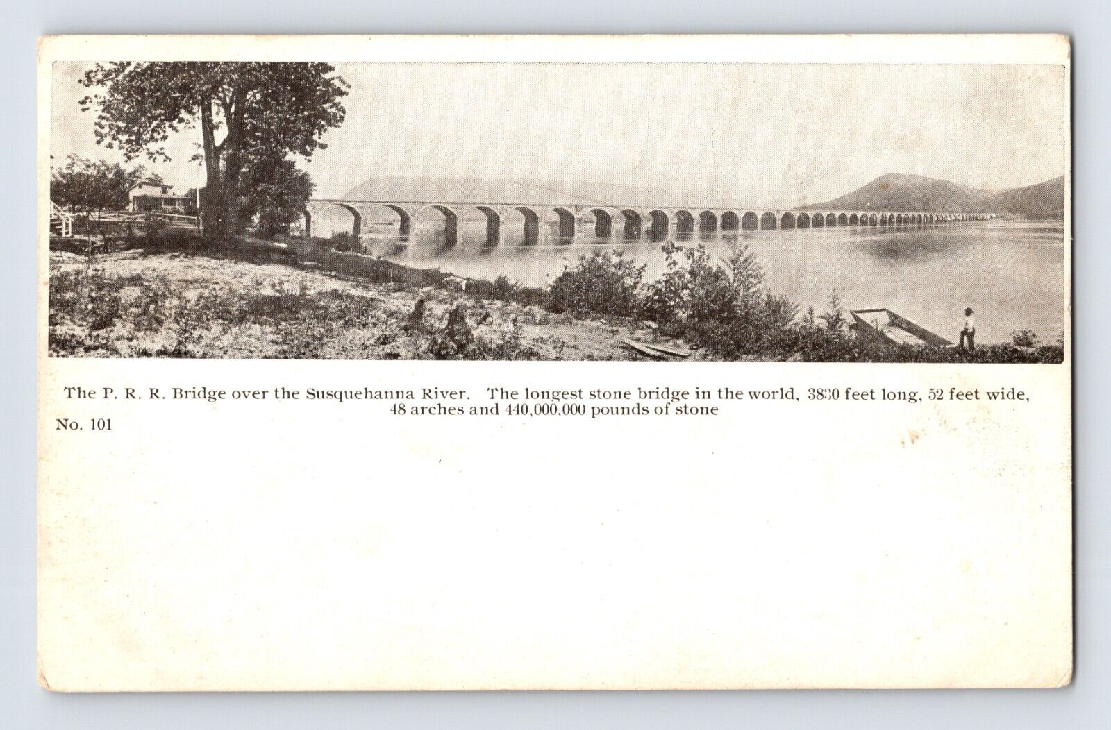 Postcard Pennsylvania Susquehanna PA Railroad River Bridge Pre-1907 Undivided
